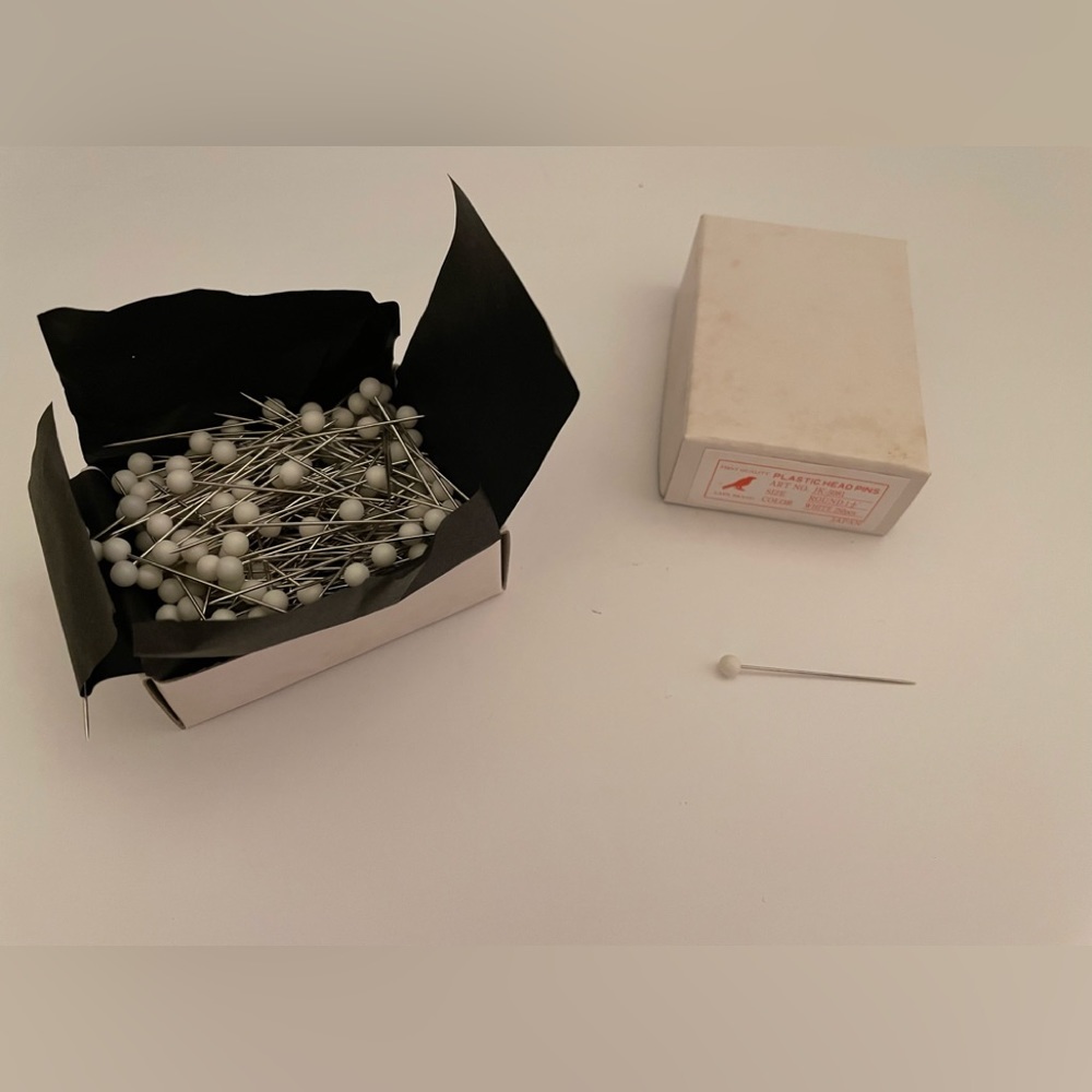 White Plastic Head Dress Maker Hobby Craft Pins 1 1/2 “